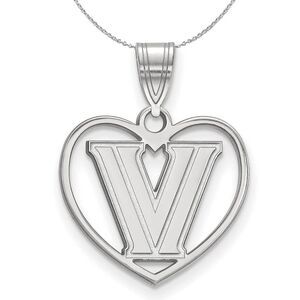 Sterling Silver Villanova U. Heart Pendant Necklace - 24 Inch